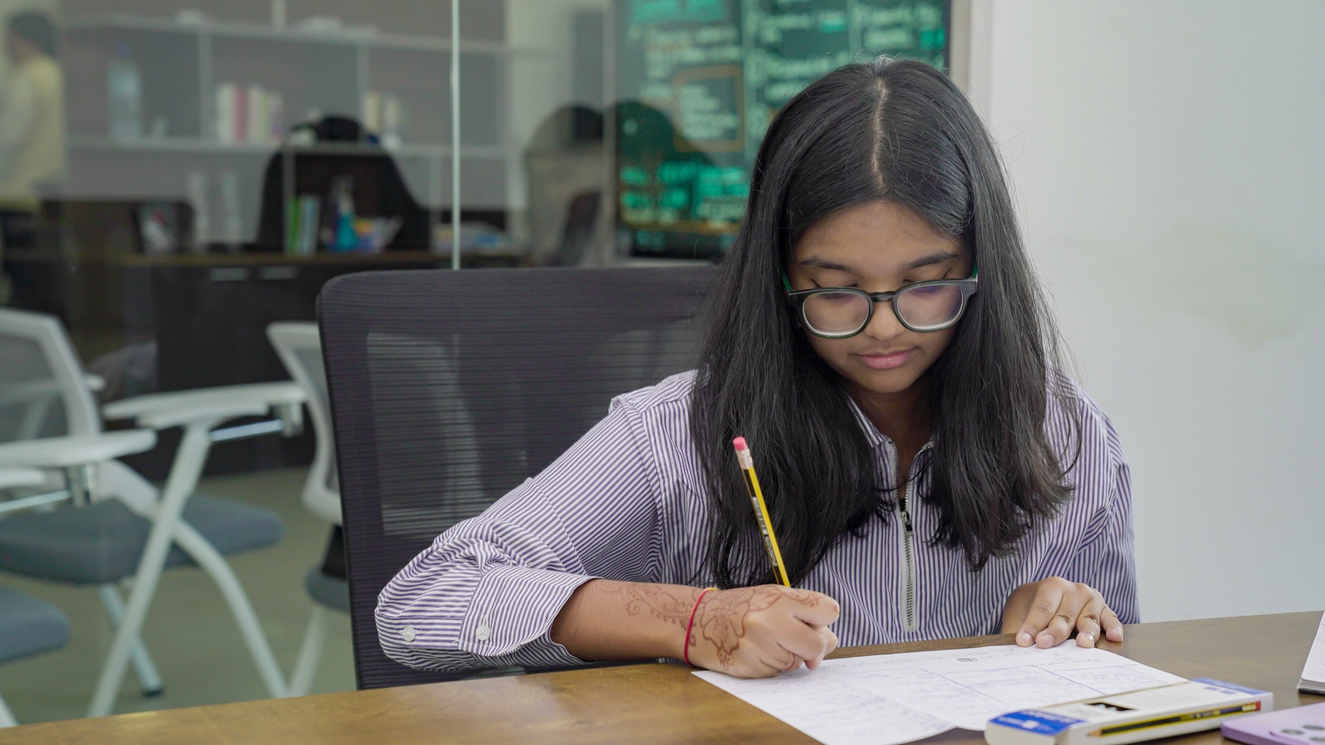 Student studying debate techniques