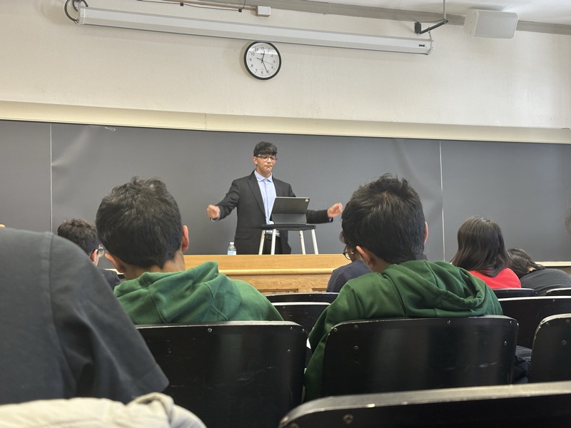 Atlantic Ivy student speaking at a public speaking competition